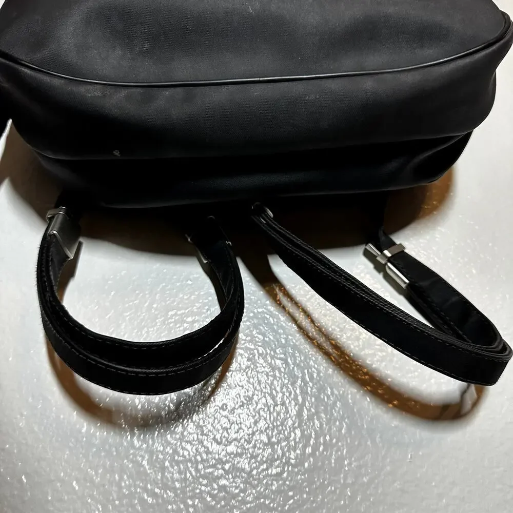 Mandarina Duck Backpack Nylon Leather Trim Mini Round Black 10